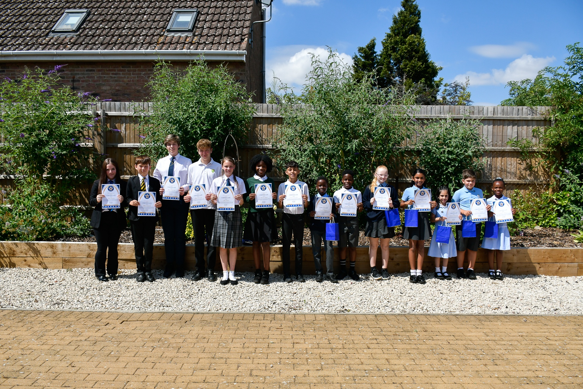 Photo of students who received their awards