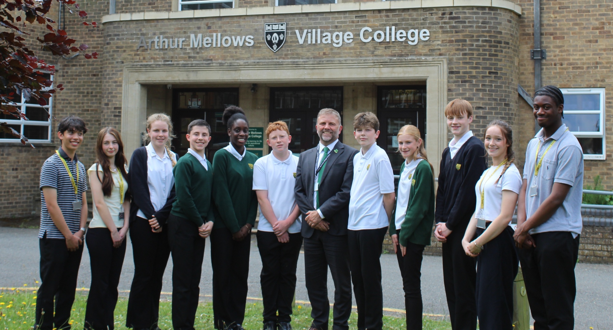 AMVC Head of College with students